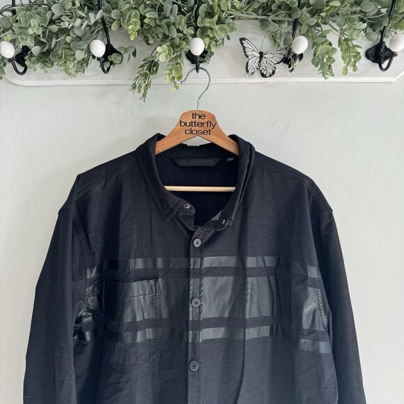 Harley Davidson Men's Slim Fit Double Weave Stretch Shirt Black Snap Down - Picture 5 of 6